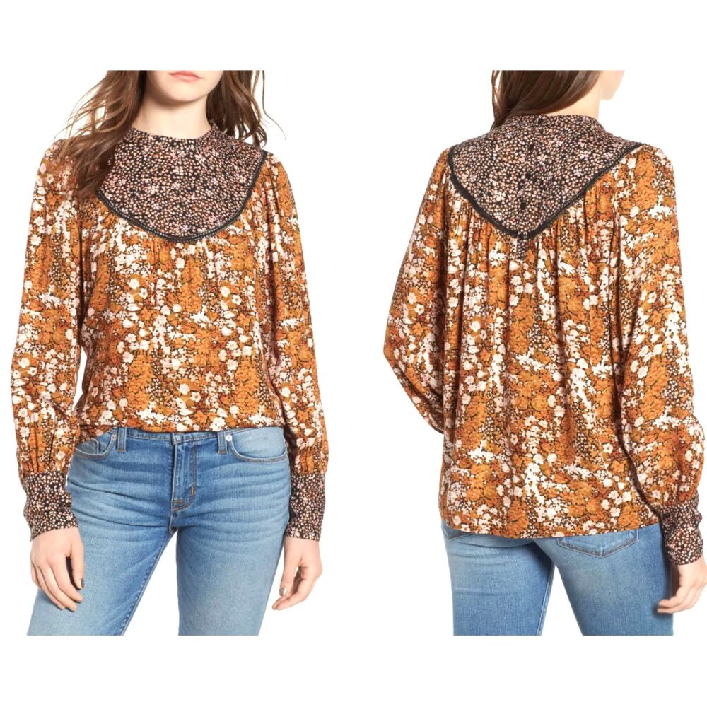 NWT* Hinge for Nordstrom Mix Print Top - Women's Large - Picture 2 of 9